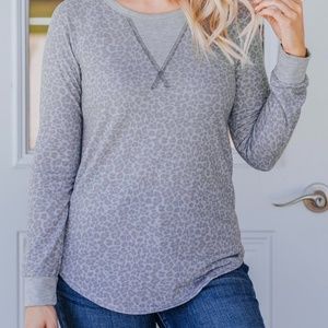 Leopard Print Knit Long Sleeve